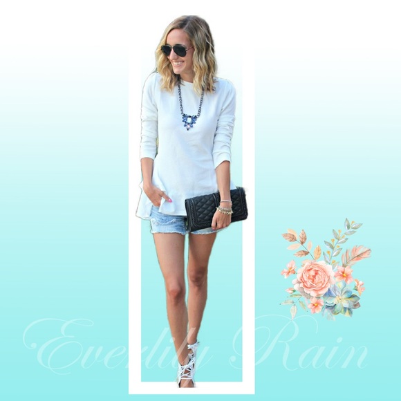 LAST ONE!! White Ruffled Chiffon Layer Hem Top - Picture 4 of 11